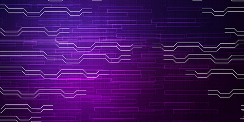2d illustration Abstract futuristic electronic circuit technology background
