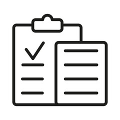 Clipboard line icon in trendy style. Stroke vector pictogram isolated on a white background.