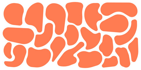 Fototapeta na wymiar Set of modern orange abstract liquid shape