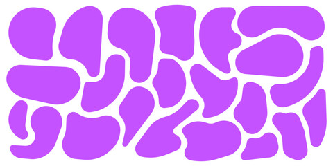 Set of modern purple abstract liquid shape