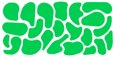 Set of modern green abstract liquid shape