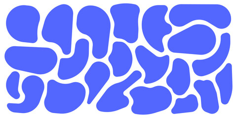 Set of modern blue abstract liquid shape