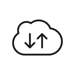 Cloud Outline Vector Icon. Illustration Of A Stroke Vector On A White Background. For App And Website