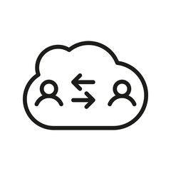 Cloud Outline Vector Icon. Illustration Of A Stroke Vector On A White Background. For App And Website