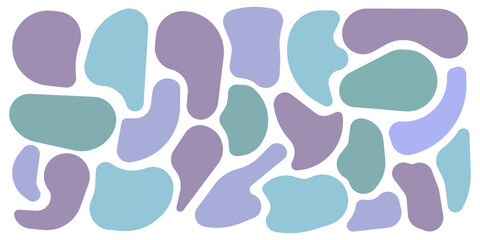 Set of modern colored abstract liquid shape