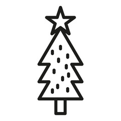 Christmas Outline Vector Icon. Illustration Of A Stroke Vector On A White Background. For App And Website
