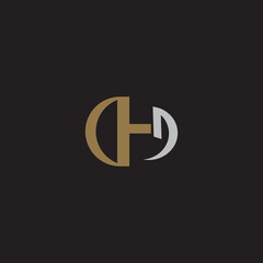 Creative monogram letter D and H logo template Premium Vector