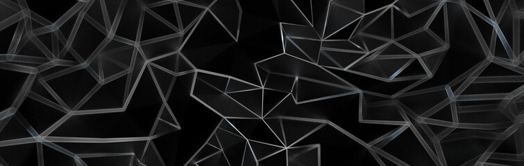 Fototapeta premium Modern black metal low poly backdrop