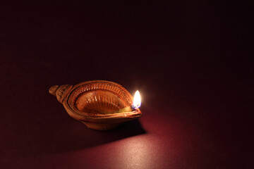 Earthen Lamps (diya) on Diwali festival in India.