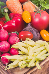 Fresh vegetables as source minerals and vitamins. Healthy lifestyles, slimming and dieting