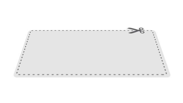 Coupon with bar codes or voucher code or promo code vector with scissors to cut the dotted line border.