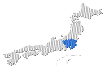 キューブドットの3D日本地図　関東