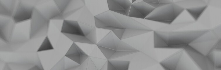 Close up detail of abstract modern metallic triangular wall pattern. Silver triangle geometric art wallpaper.