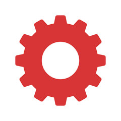 Settings vector icon. Red symbol