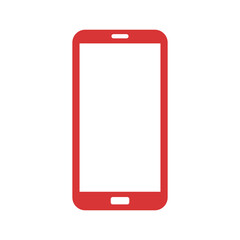 Smartphone vector icon. Red symbol
