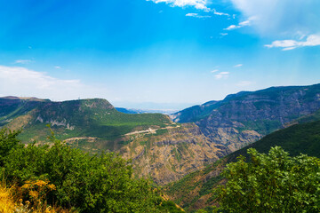 Scenic mountains in summer near Tatev, Armenia