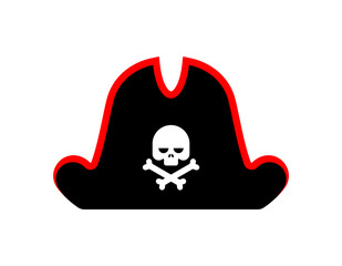 Pirate hat isolated. Filibuster cap. vector illustration