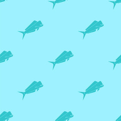 Dorado fish pattern seamless. Mahi Mahi background. vector texture