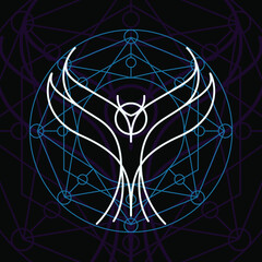 Esoteric Bird Symbol Logo vector