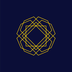 Esoteric, Geometric Gold Colored Line Symbol Vector