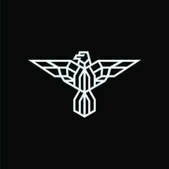 vector eagle-shaped line with military-themed white color