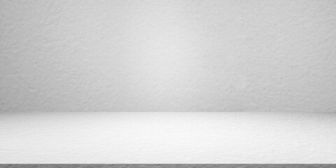 Empty studio room gray cement background. blank table old grunge surface concreet construction...