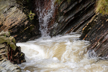 water flowing over rocks