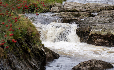 water flowing over rocks