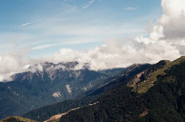 mountains and clouds