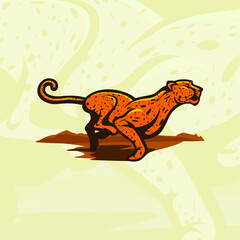 Running Cheetah Vector Mascot Illustration