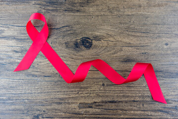 World AIDS Day. 1st December. Aids Awareness Red Ribbon concept