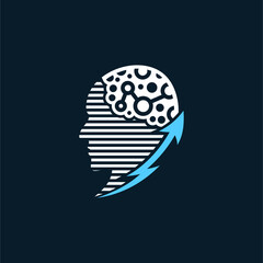 Innovative, Modern, Human Inteligence Technology Logo Vector