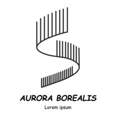 Aurora borealis glyph vector icon