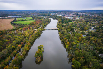 Obraz premium Drone of Princeton in the Autumn