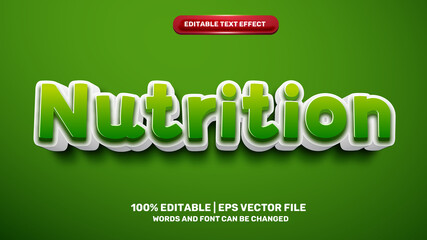 nutrition editable text effect comic cartoon games style