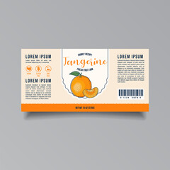 Clementine jam label template. Modern vector packaging design layout. Isolated