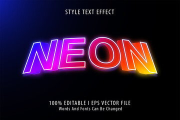  Neon Solid Color Editable Text Effect Modern Style.