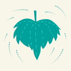 Abstract nettle leaf with splashes around