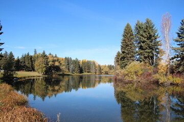 lake in autumn, William Hawrelak Park, Edmonton, Alberta