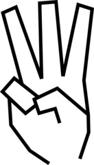 角張った手のでつくるハンドサイン　数の表現素材