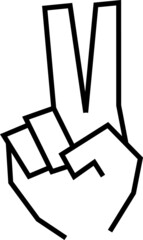 角張った手のでつくるハンドサイン　数の表現素材