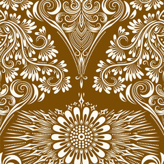 Classic, Luxury Baroque Damask Ornament Background Seamless Patern