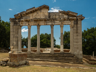 Monument to agonothtes in Apollonia ruins in Albania