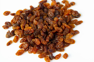 raisins on white background