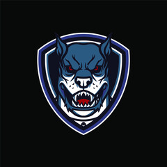 Cartoon Bulldog Badge E-sport, Gaming, Sport Mascot Badge Logo Identity