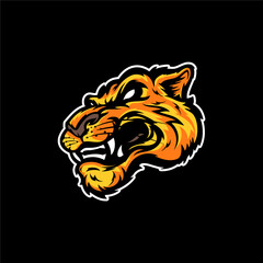 Cartoon Yellow, White And Orange Colored Hyena E-sport, Gaming, Sport Mascot Badge Logo Identity