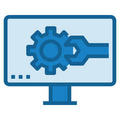 INSTALL blue color line icon