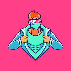 artoon Modern Medical Superhero Character