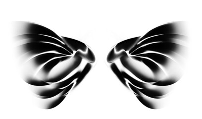 A pair of wings icon sketch. Smoky wings black and white style