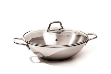 stainless vog pan isolated on white background  - Image